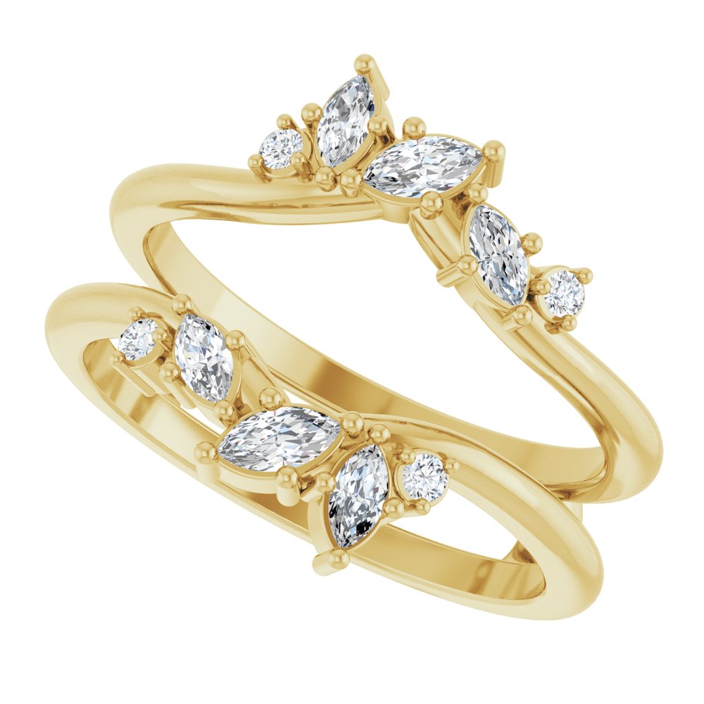14K Yellow 1/3 CTW Natural Diamond Ring Guard
