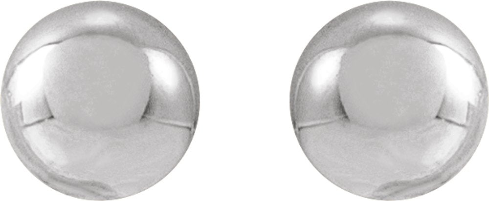 14K White Gold 3 mm Ball Earrings