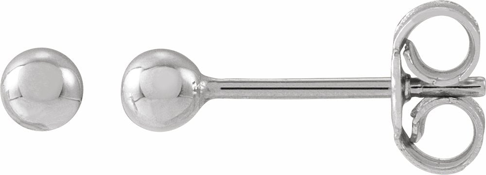 14K White Gold 3 mm Ball Earrings
