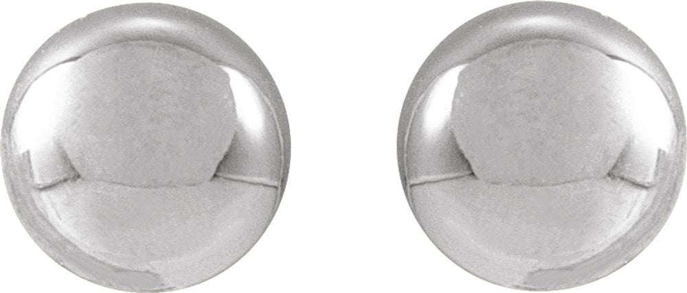 14K White Gold 4 mm Ball Earrings