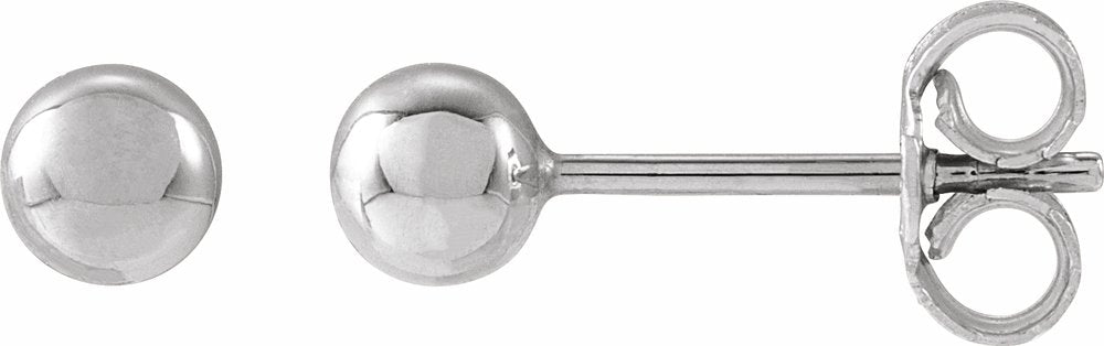 14K White Gold 4 mm Ball Earrings