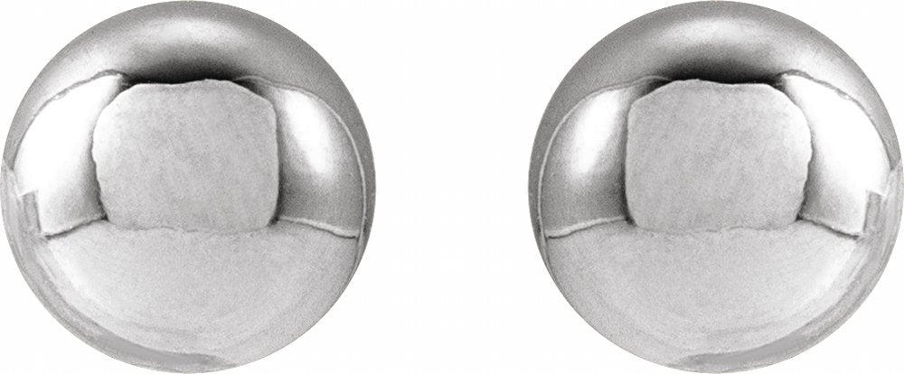 14K White Gold 5 mm Ball Earrings