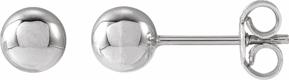 14K White Gold 5 mm Ball Earrings