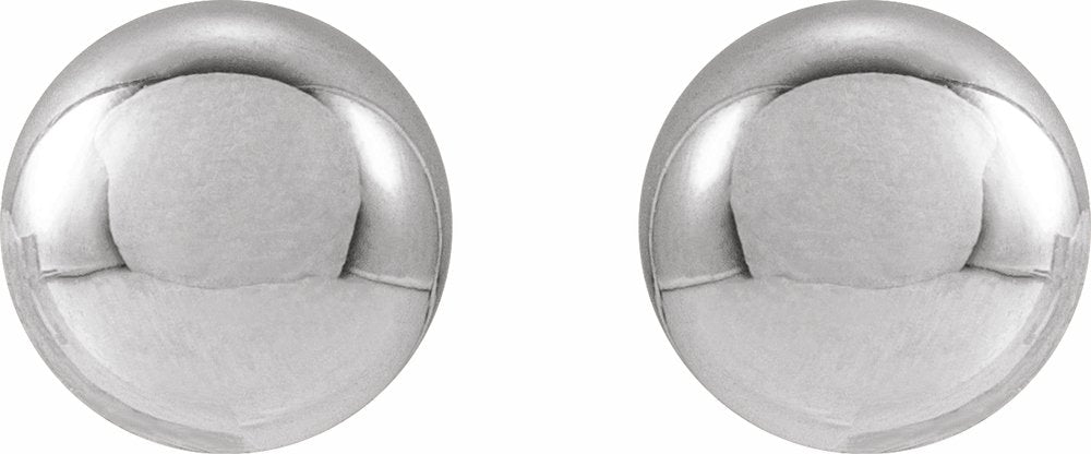 14K White Gold 6 mm Ball Earrings