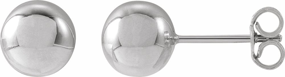 14K White Gold 7 mm Ball Earrings