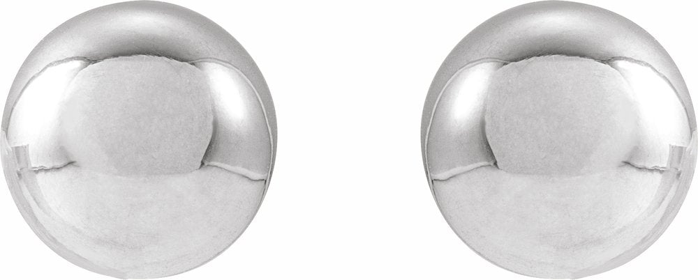 14K White Gold 8 mm Ball Earrings