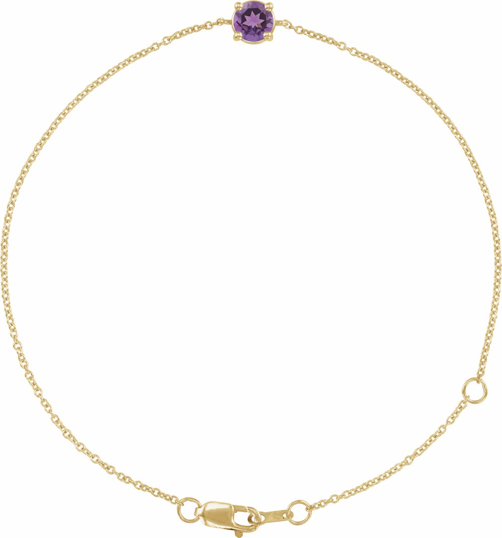 14K Yellow Natural Amethyst 6 1/2-7-1/2" Bracelet