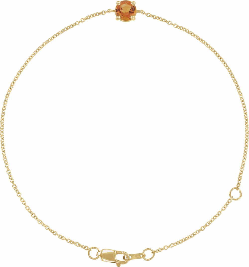 14K Yellow Gold Natural Citrine 6 1/2-7-1/2" Bracelet