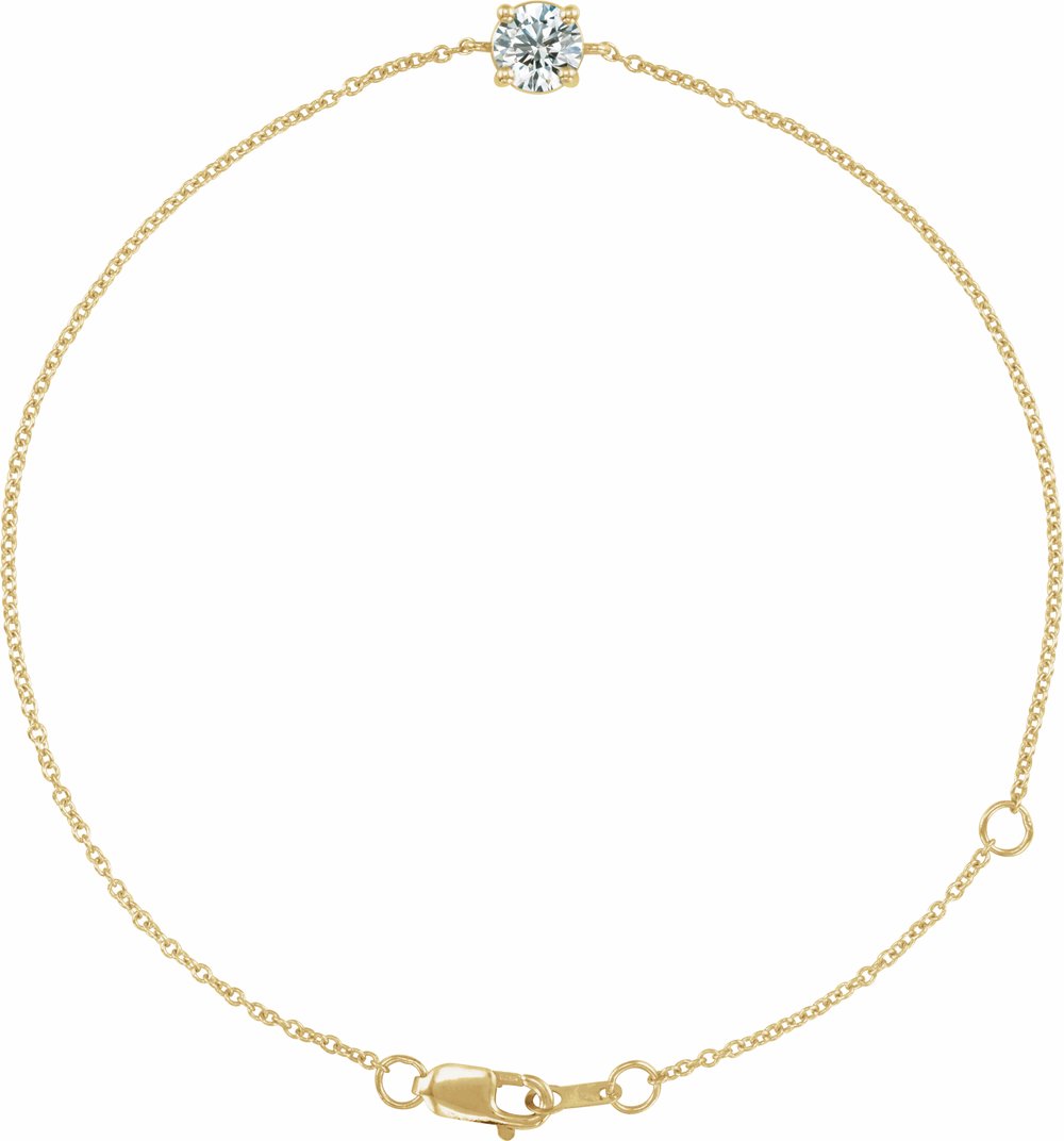 14K Yellow Natural White Sapphire 6 1/2-7-1/2" Bracelet