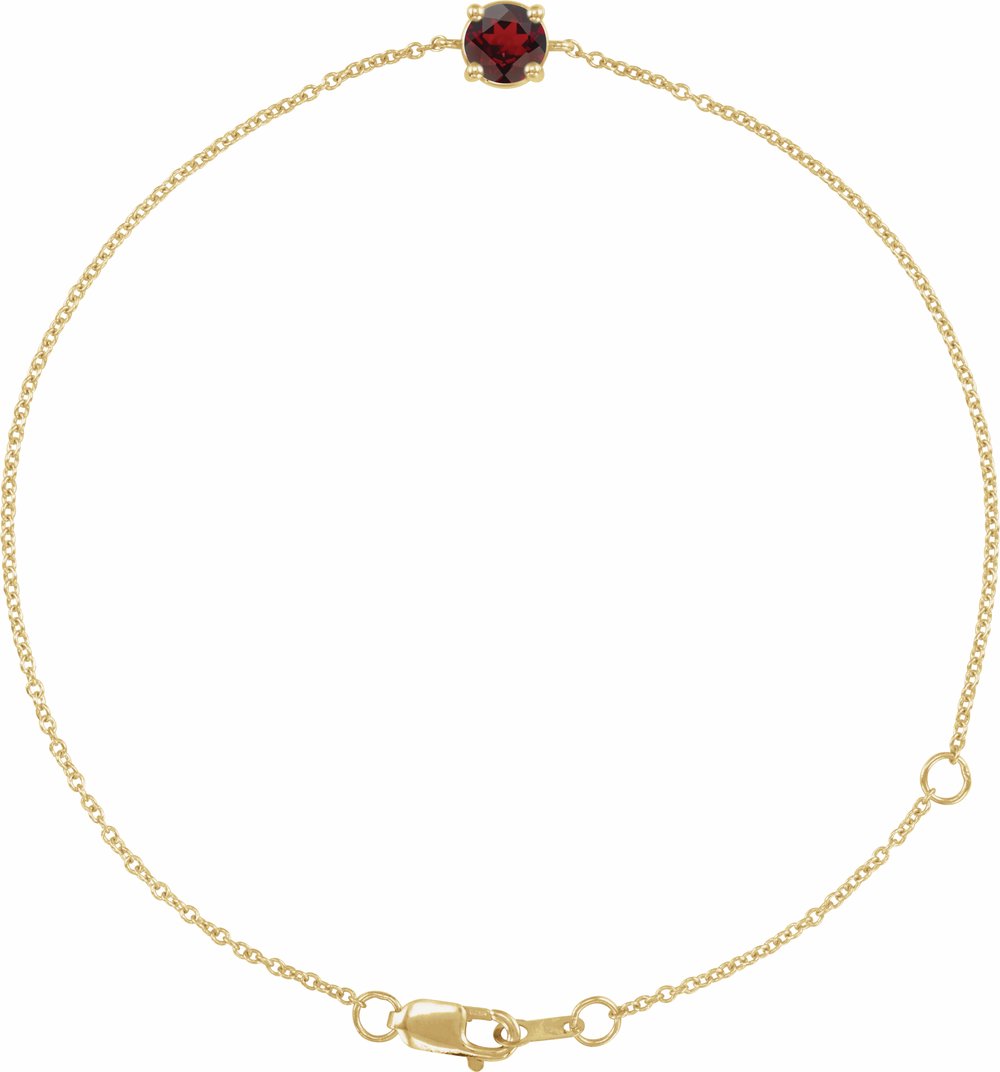 14K Yellow Natural Mozambique Garnet 6 1/2-7-1/2" Bracelet