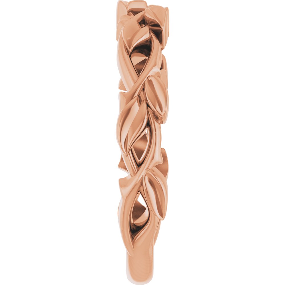 14K Rose 4 mm Floral Band