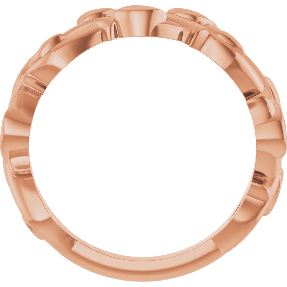 14K Rose 4 mm Floral Band