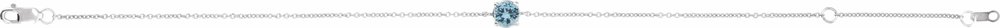 14K White Gold Natural Aquamarine 6 1/2-7-1/2" Bracelet