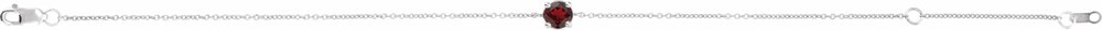 14K White Natural Mozambique Garnet 6 1/2-7-1/2" Bracelet
