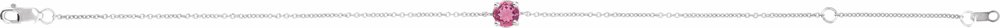 14K White Gold Natural Pink Tourmaline 6 1/2-7-1/2" Bracelet
