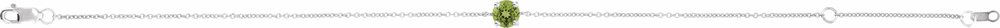 14K White Gold Natural Peridot 6 1/2-7-1/2" Bracelet