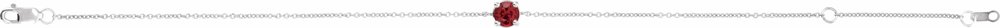 Sterling Silver Natural Ruby 6 1/2-7-1/2" Bracelet