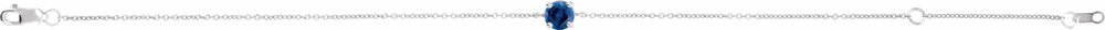 14K White Natural Blue Sapphire 6 1/2-7-1/2" Bracelet