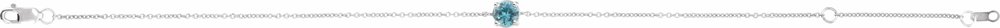 14K White Natural Blue Zircon 6 1/2-7-1/2" Bracelet