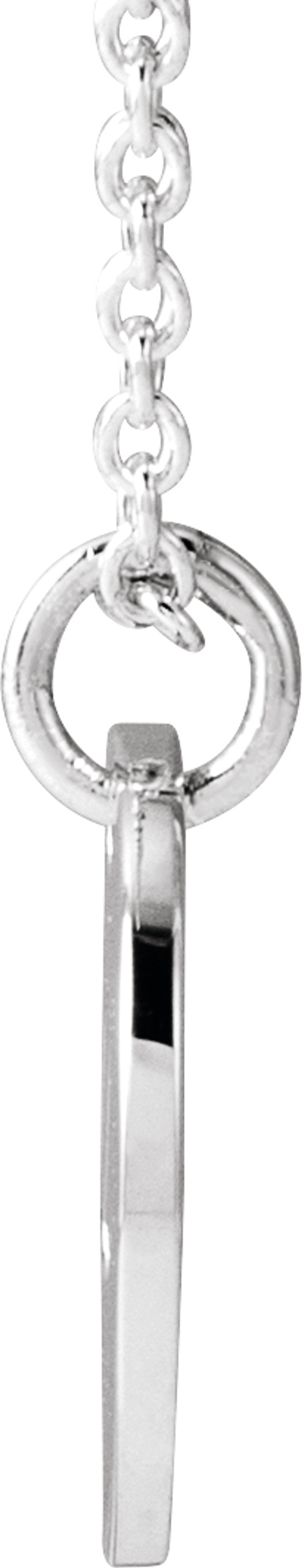 Sterling Silver Script Initial U 16-18" Necklace