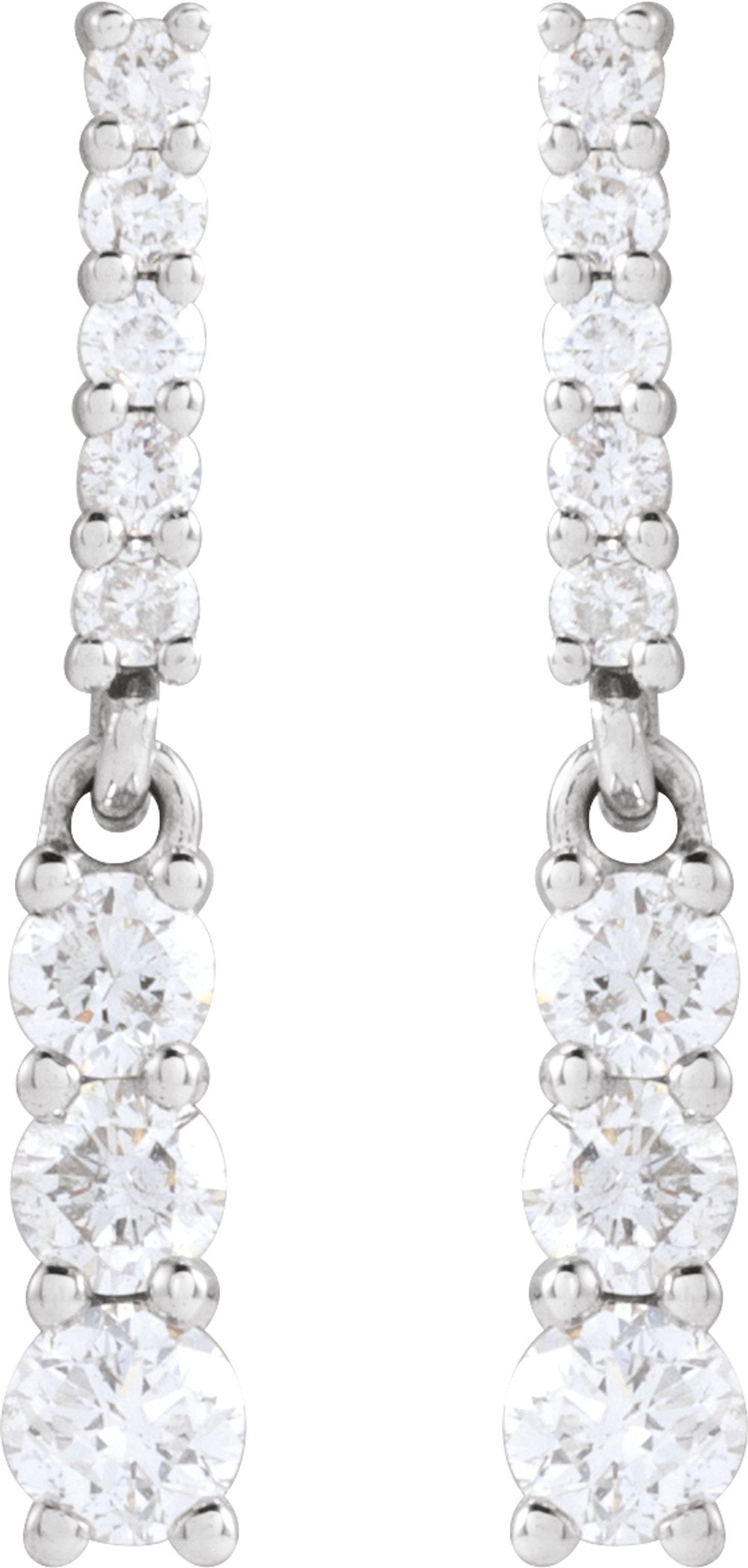 14K White Gold 1/4 CTW Natural Diamond Dangle Earrings
