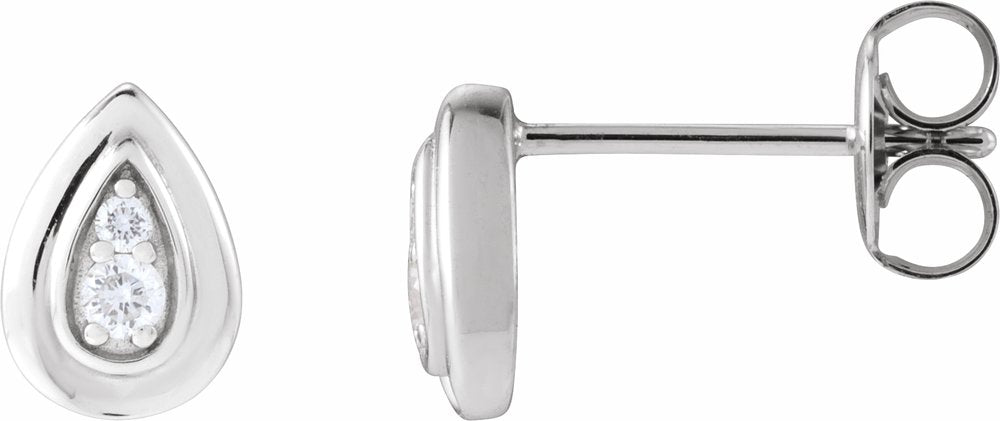 14K White Gold .07 CTW Natural Diamond Earrings