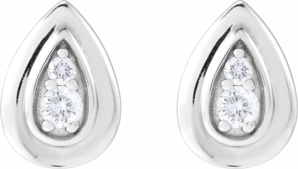 14K White Gold .07 CTW Natural Diamond Earrings
