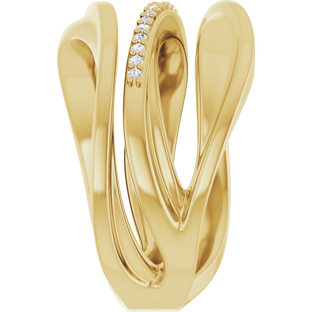 14K Yellow Gold .07 CTW Natural Diamond Freeform Ring