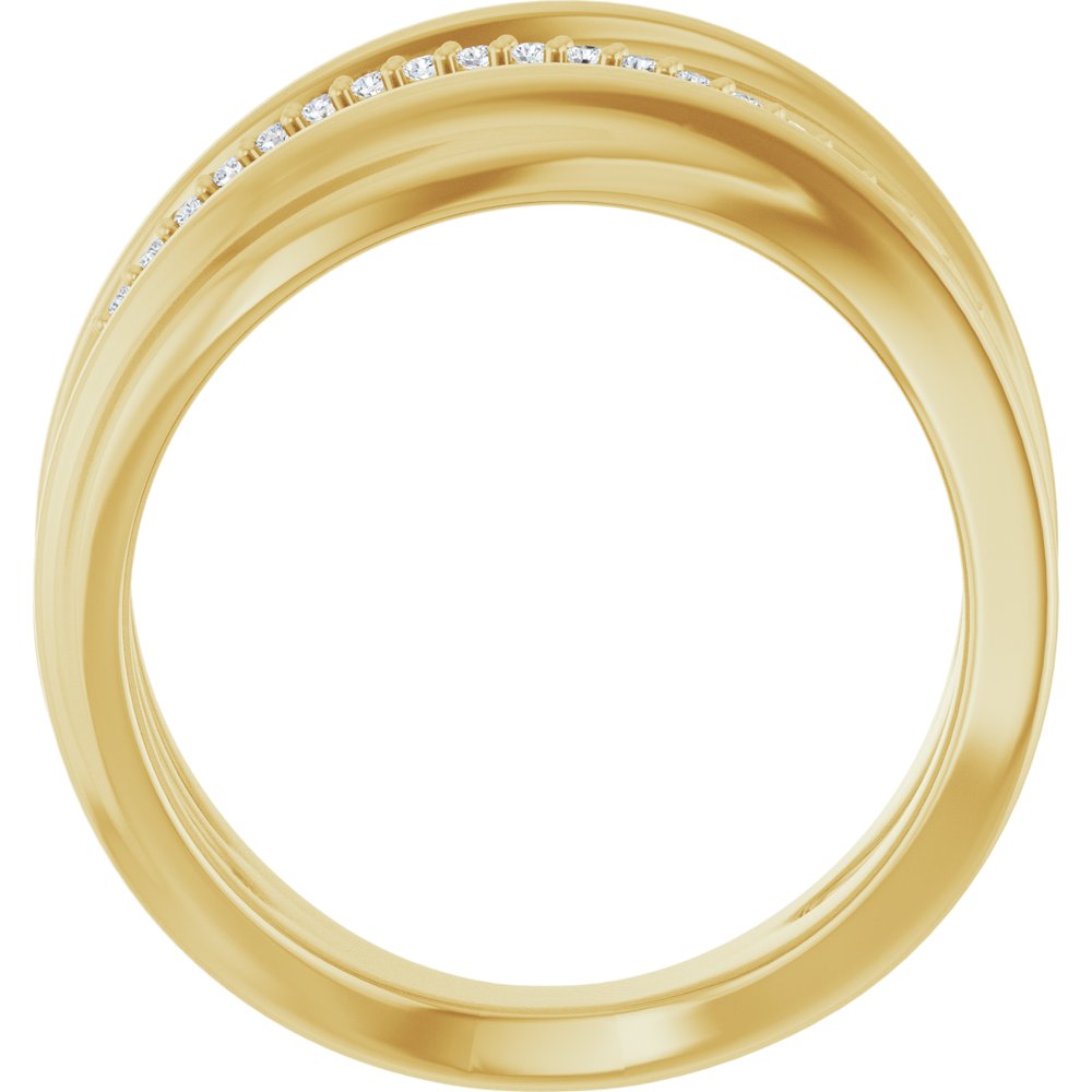 14K Yellow Gold .07 CTW Natural Diamond Freeform Ring