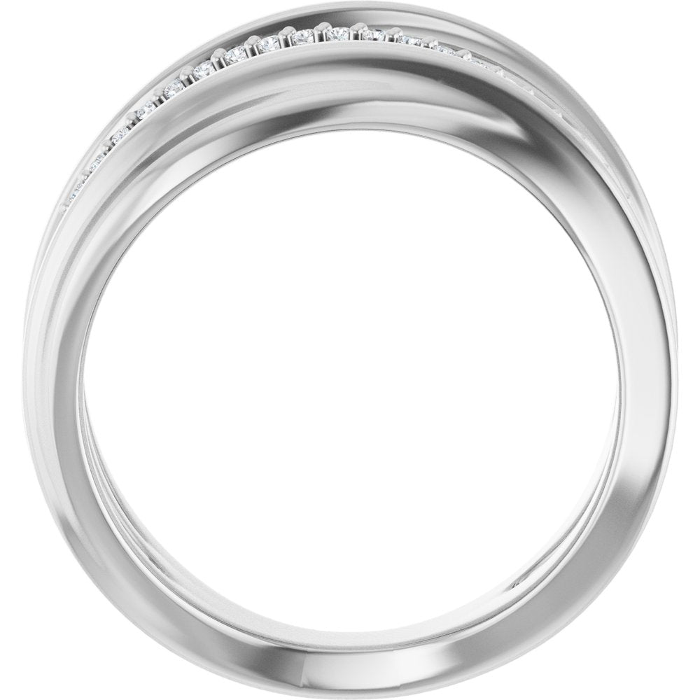 14K White Gold .07 CTW Natural Diamond Freeform Ring
