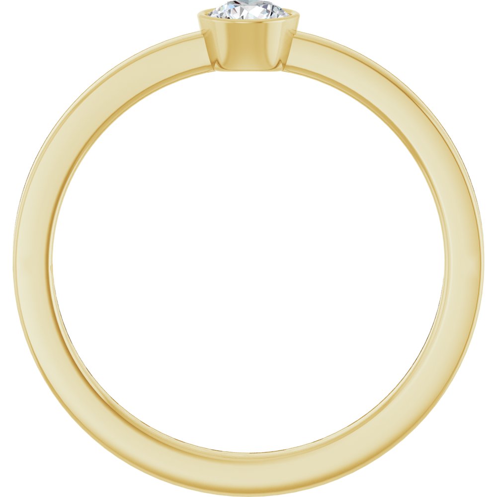14K Yellow Gold 1/5 CT Natural Diamond Ring