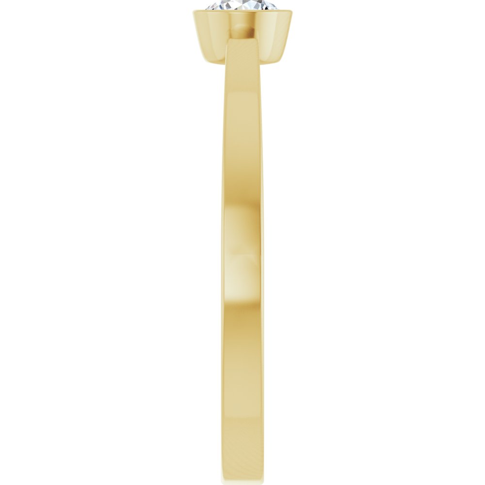 14K Yellow Gold 1/5 CT Natural Diamond Ring