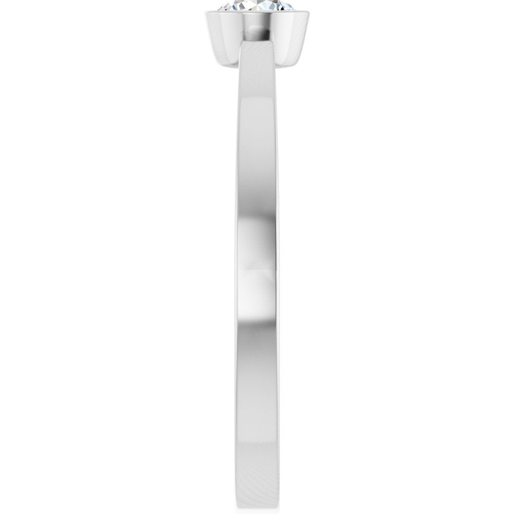 14K White 1/5 CT Natural Diamond Ring