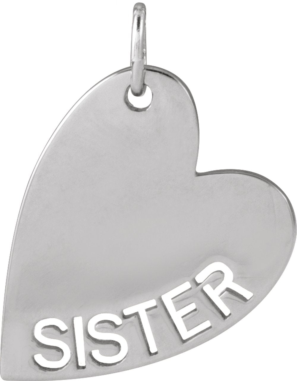 Sterling Silver Sister Heart Pendant