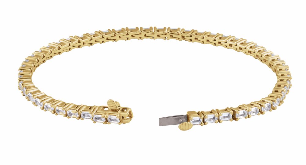14K Yellow Gold 5 CTW Lab-Grown Diamond Line 7" Bracelet