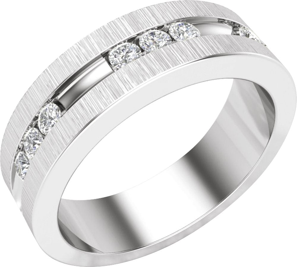 14K White Gold 1/2 CTW Natural Diamond Band