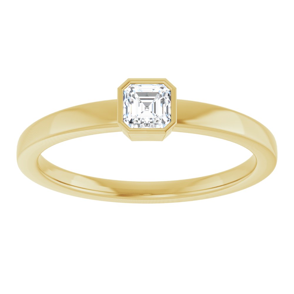 14K Yellow Gold 1/4 CT Natural Diamond Ring