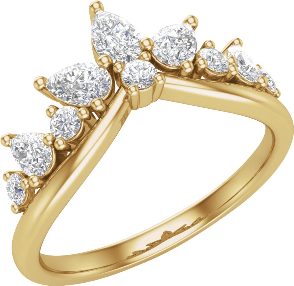 14K Yellow Gold 3/4 CTW Lab-Grown Diamond Contour Band
