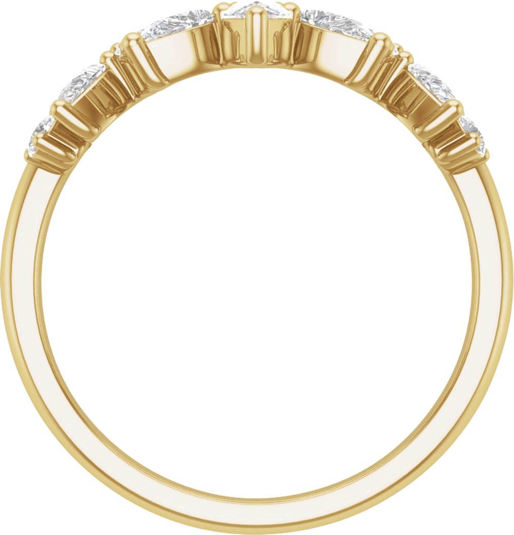 14K Yellow Gold 3/4 CTW Lab-Grown Diamond Contour Band