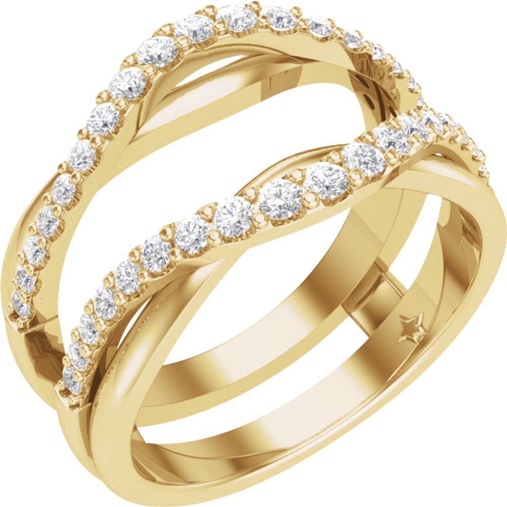 14K Yellow Gold 1/2 CTW Natural Diamond Ring Guard