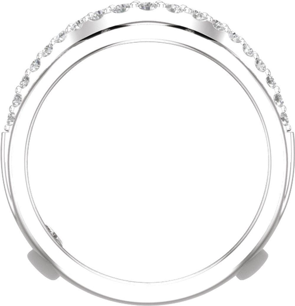 14K White Gold 1/2 CTW Natural Diamond Ring Guard