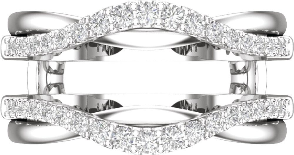 14K White Gold 1/2 CTW Natural Diamond Ring Guard