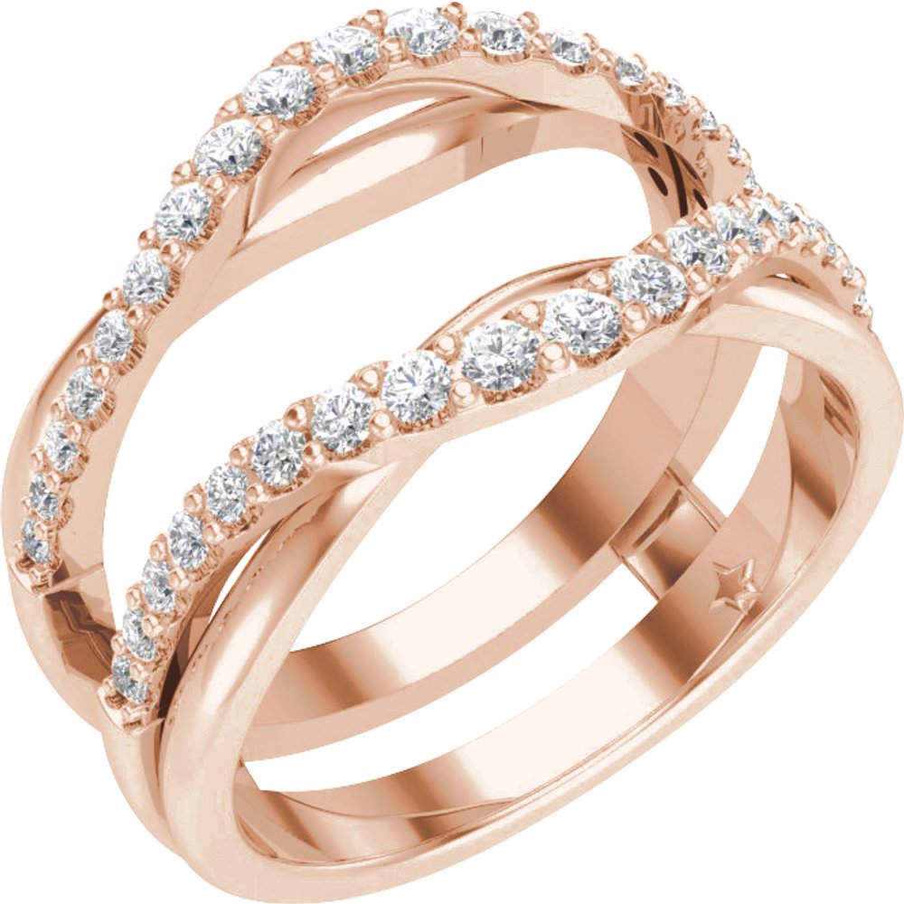 14K Rose Gold 1/2 CTW Natural Diamond Ring Guard