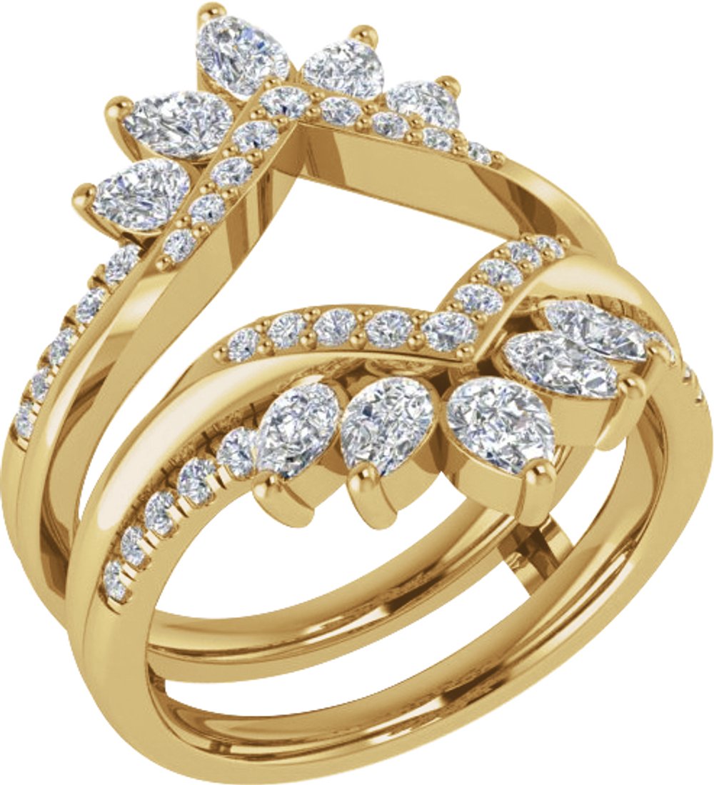 14K Yellow Gold 1 1/3 CTW Lab-Grown Diamond Ring Guard