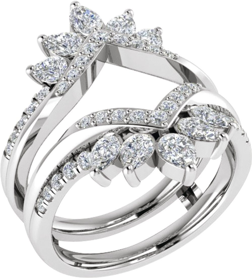 14K White Gold 1 1/3 CTW Lab-Grown Diamond Ring Guard