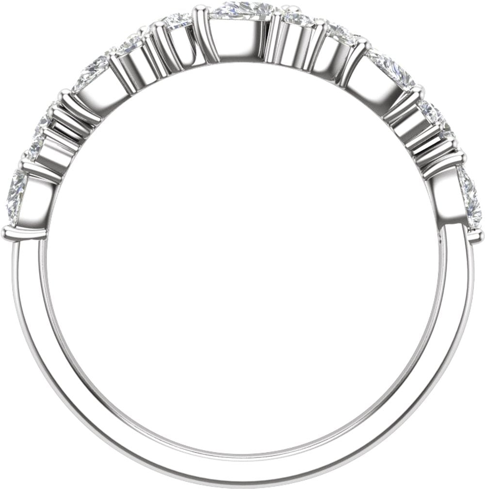 14K White 1 CTW Lab-Grown Diamond Contour Band