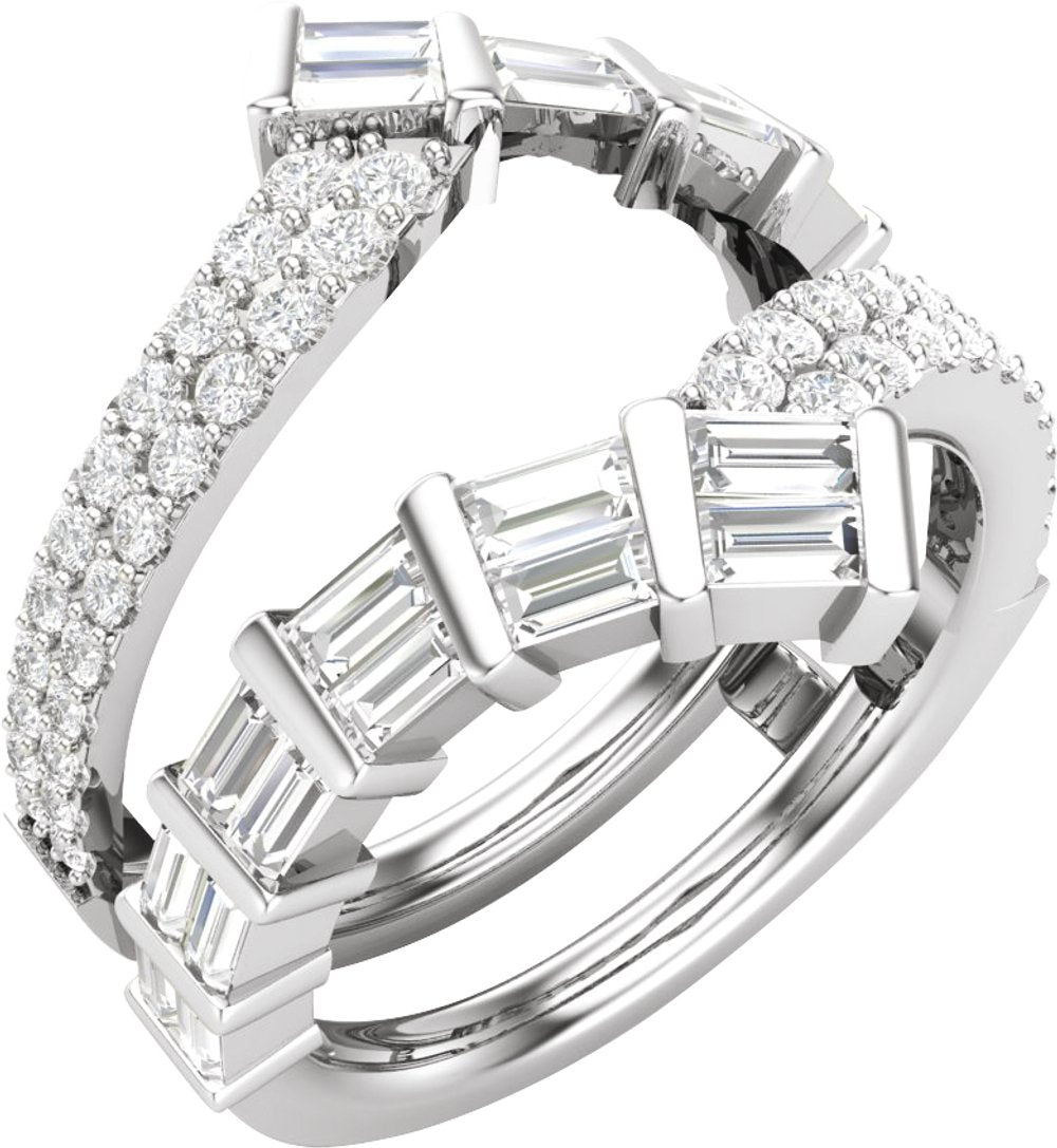 14K White Gold 1 1/4 Lab-Grown Diamond Ring Guard
