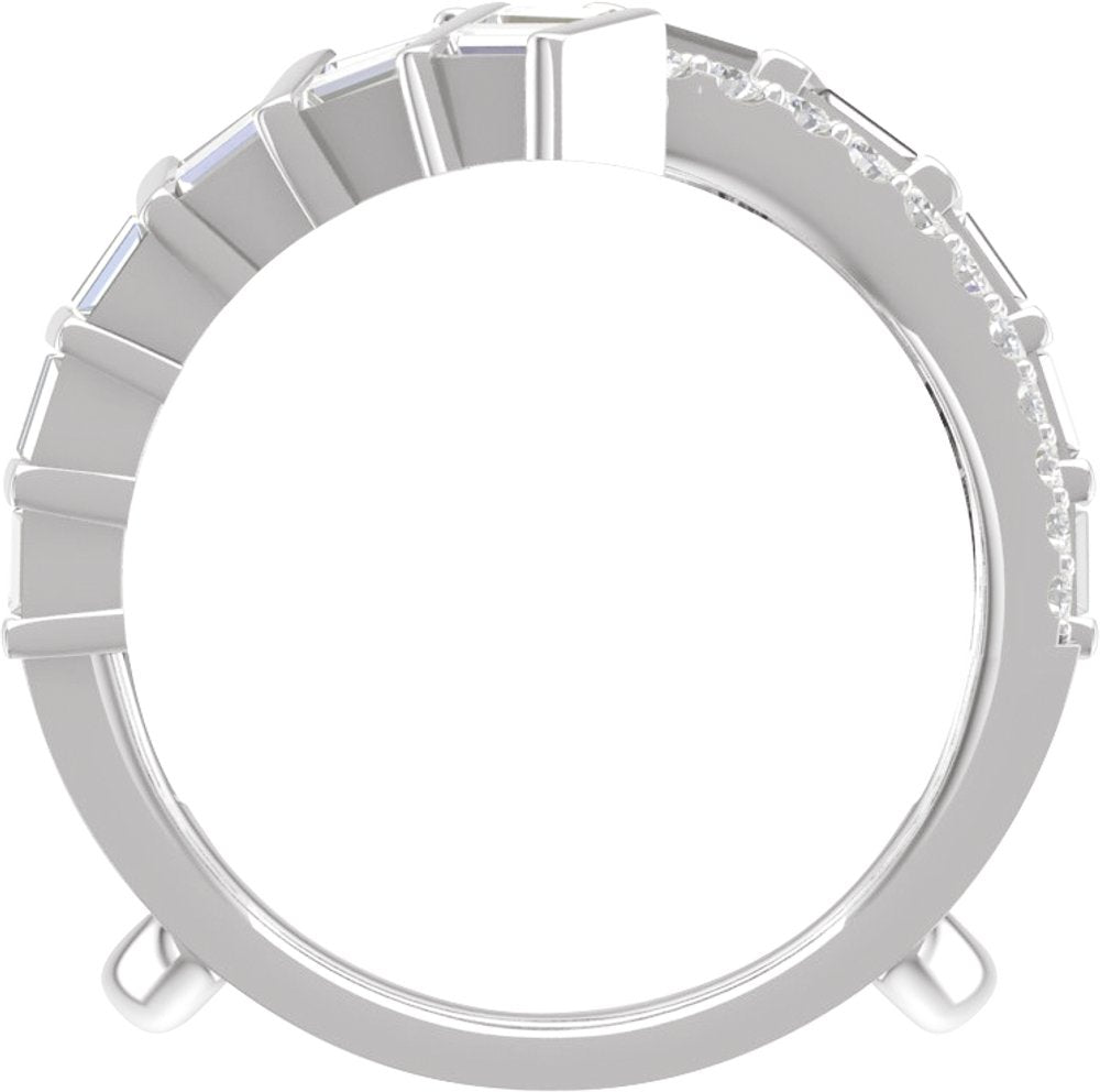 14K White Gold 1 1/4 Lab-Grown Diamond Ring Guard