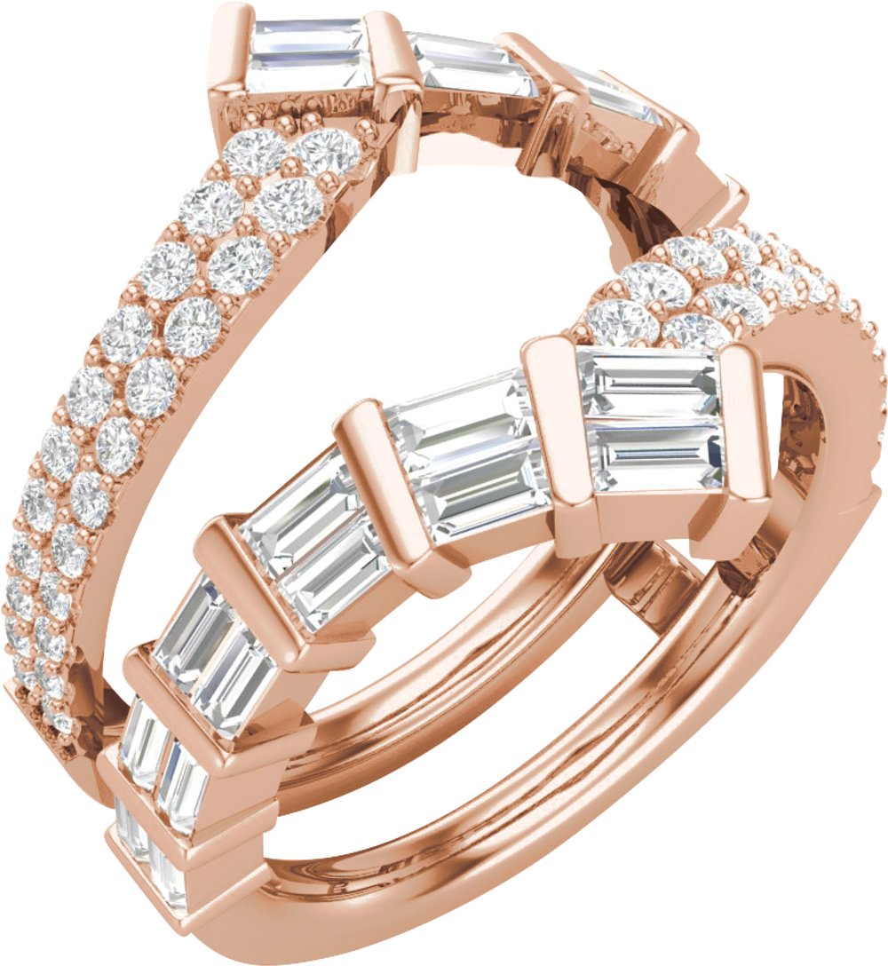 14K Rose Gold 1 1/4 Lab-Grown Diamond Ring Guard