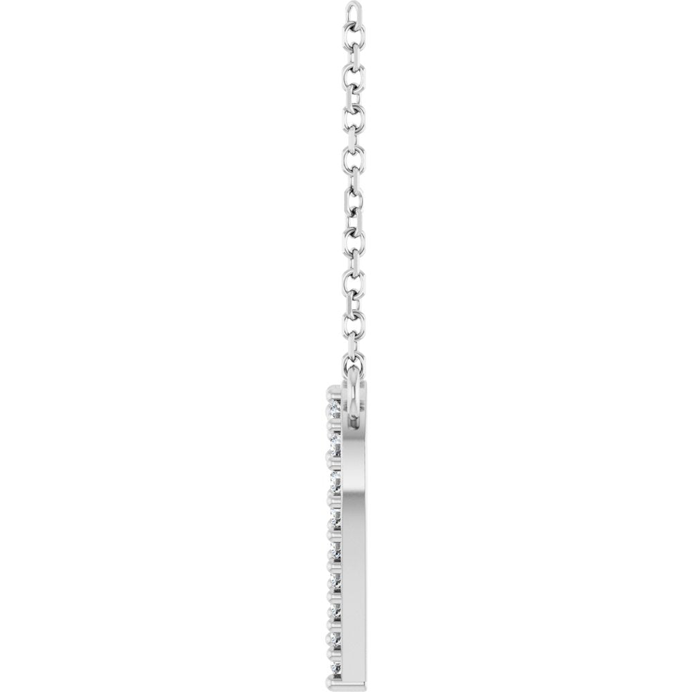 14K White Gold 1/6 CTW Natural Diamond Heart 18" Necklace